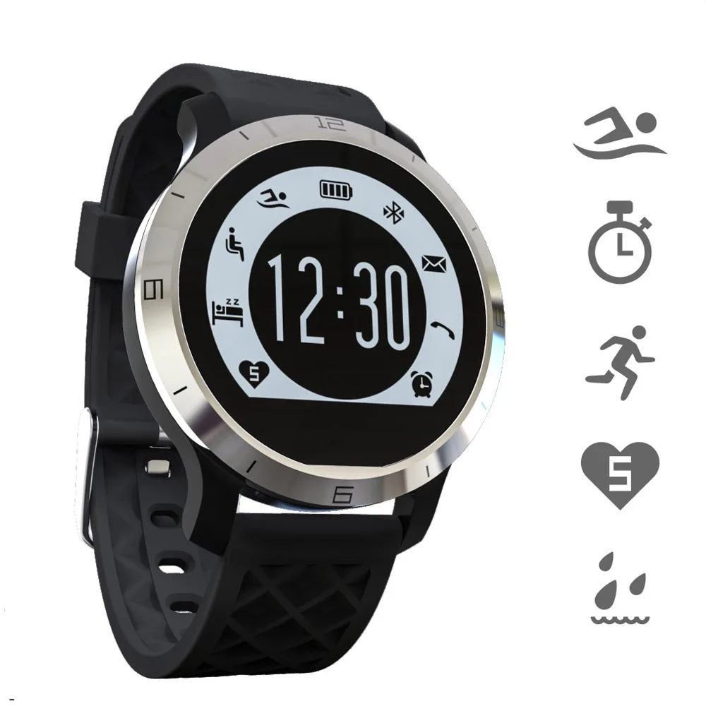 F69 Bluetooth Smart Watch IP68 Waterproof Swimming Heart Rate Monitor Pedometer Sports Clock for