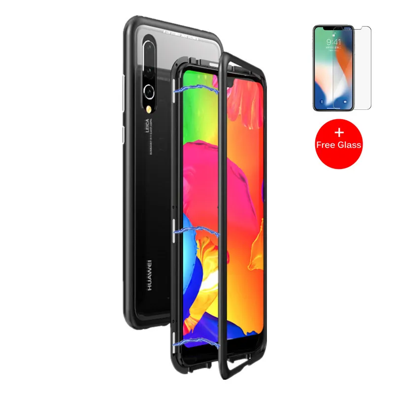 Magnetic Adsorption Case for Huawei P20 Mate 10 Pro Luxury Magnet Metal Aluminum font b Phone