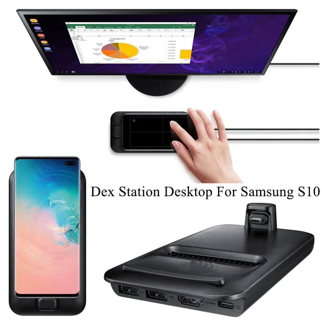 

HDMI Dex Station Desktop Extension Charging Dock For Samsung S10/S10 Plus Phone Wireless Charging Pad Docking Dock Station 2019