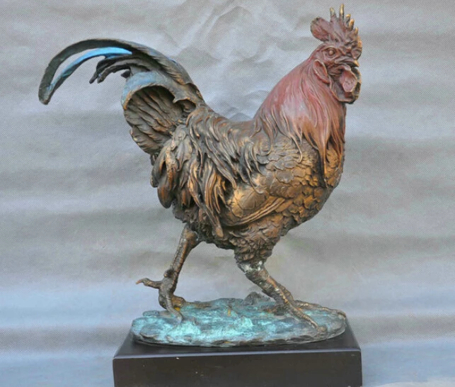 

Beautiful Art Decoration Chicken Rooster Bronze Statue Cock Figurine R0712 Discount 35%