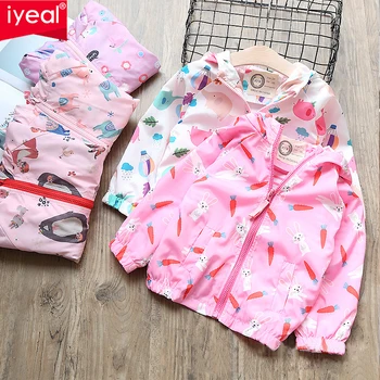 

IYEAL Kids Jacket New Fashion Printed Spring Autumn Children Coat Girls Outerwear Active 3-10Y Baby Clothes Clothing Windbreaker