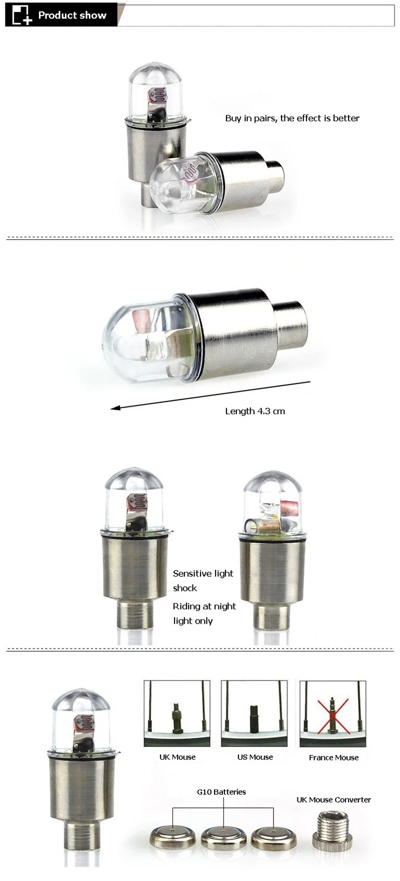 1 Pair LED Cycling Motor Bike Bicycle Car Wheel Tire Valve Wheel Lights Luces Bicicleta Farol bike Brand New LT0060 (3)