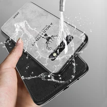 ファブリックケースサムスンギャラクシー S10 プラス S10e e S9 S8 A7 A9 J4 J6 A6 A8 2018 注 9 8 S7 エッジキャンバススキンソフトシリコン鹿カバー(China)