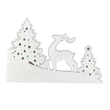 Carbon Steel Tree Deer Pattern Cutting Die Embossing Stencil Mold For DIY Christmas Art Handcraft Card Decor diy santa pattern carbon steel cutting die