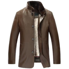 Мужской мех норки с подкладкой куртка под овчину усилит вашу защиту от ветра и холода люкс Натуральная меховая Шуба для мужчин TJ14