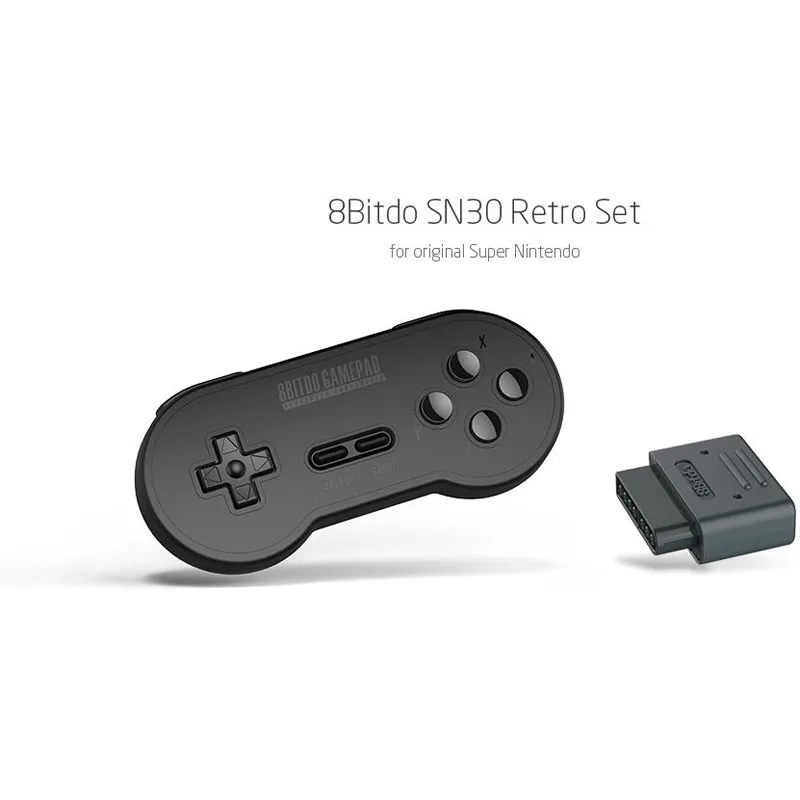 8bitdo Беспроводной Bluetooth SN30 ретро набор для nintendo SNES SF-C - Цвет: Черный