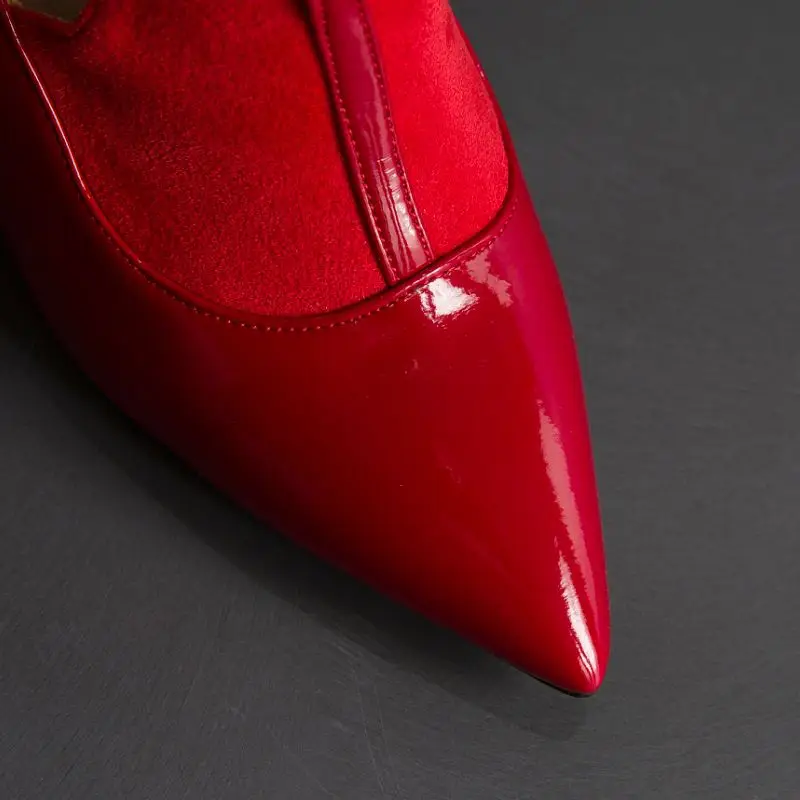 TAOFFEN Women Sexy Metal Buckle Pumps Pointed Toe Super High Heels Shoes Women Party Wedding Office Ladies Sexy Pumps Size 34-43