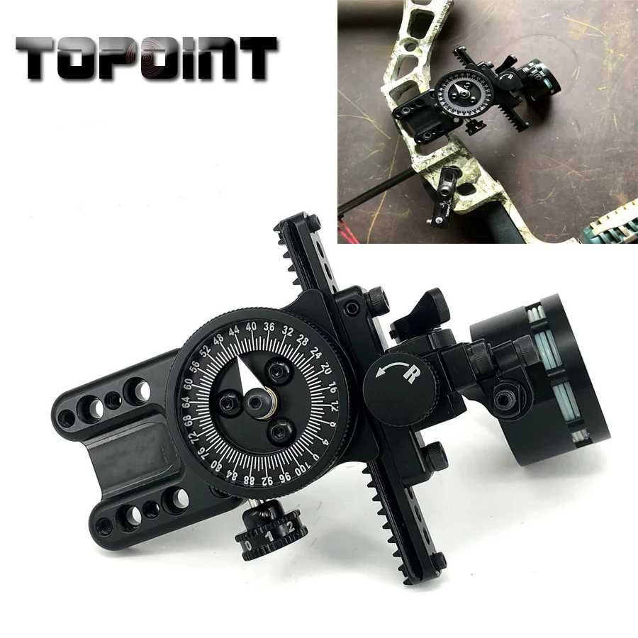 

Compound Bow Hunting Accessories Single Needle Sight Aluminum Adjustable Pointer HRD Technology for Archery Hunting Shooting