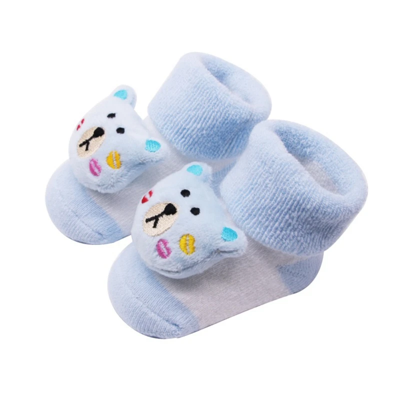 Милые носки с рисунками животных для новорожденных гетры для детей от 0 до 12 месяцев нескользящие носки-тапочки с героями мультфильмов для малышей на осень и весну