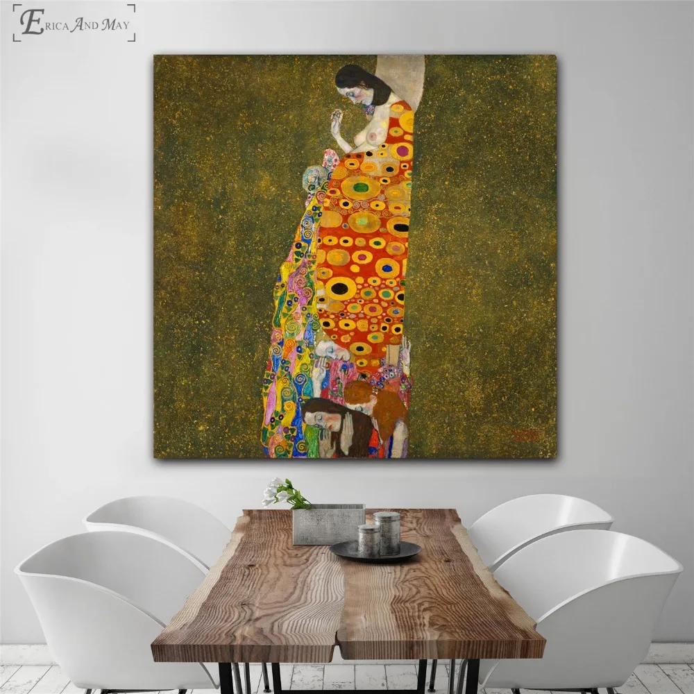 Gustav Klimt Kiss Классическая серия винтажная постерная печать масляная живопись на холсте настенные художественные фрески картины для гостиной Decoratio