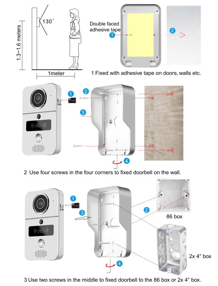 720 P беспроводное видеопереговорное устройство IP Wi Fi телефон двери Smart дверные звонки удаленного разблокировки водонепроницаемый