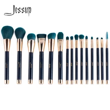 Jessup brushes 15pcs Makeup Brushes Set brush Powder Foundation Eyeshadow Eyeliner Lip Contour Concealer Smudge Blue