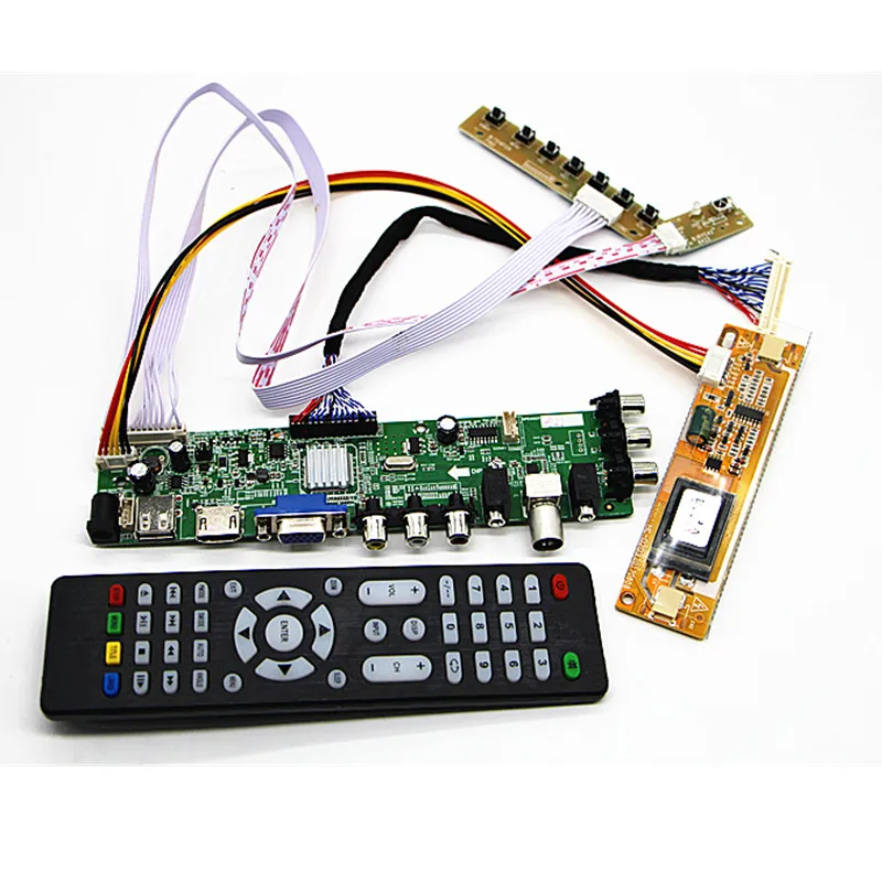 DVB-T2/DVB-T/DVB-C ЖК цифровой телевизор драйвер плата контроллера комплект 18," M185B1-L02 LM185WH1 1366*768 ЖК-плата контроллера DIY комплект