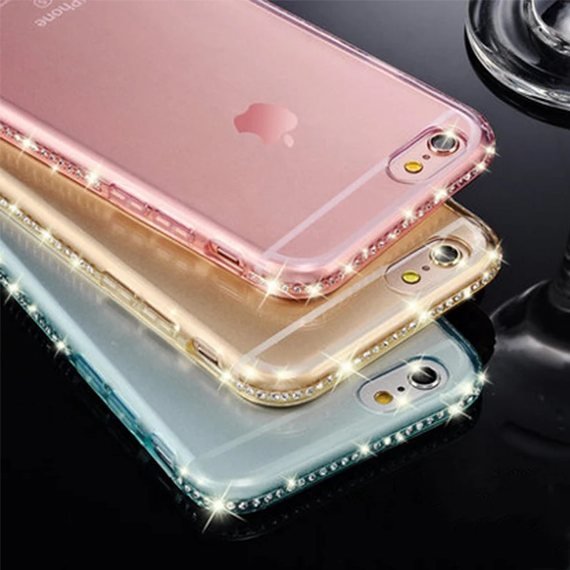 6splus Блестящий Алмазный чехол для iPhone XS Max XR X 10 iphone 6 s Plus 7plus прозрачный мягкий из
