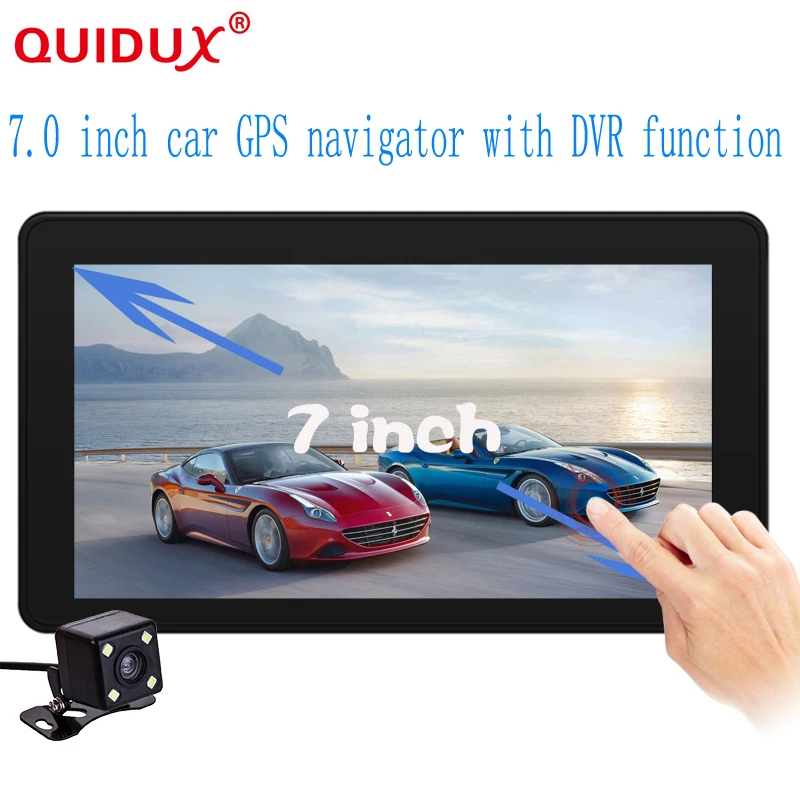 

QUIDUX New 7 inch Car DVR Camera Radar Detector Dual Lens GPS Navigation Android Free Map Car Video Camera Recorder