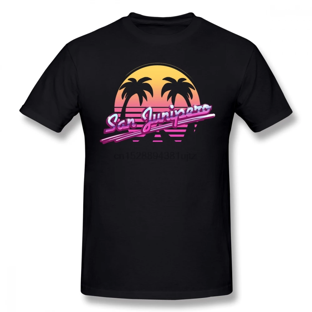 

San Junipero Black Mirror Movie Men T Shirt Hipster Lovers Oversize Cotton Custom Short Sleeve Brand-clothing