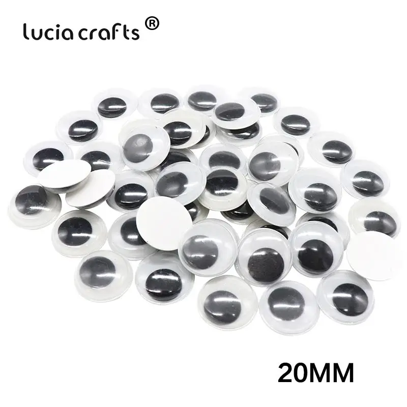 5/7/8/10/12/15/20/25/30/35/40mm plastic wiggly googly eyes for toy accessory (with self-adhesive) K0804 