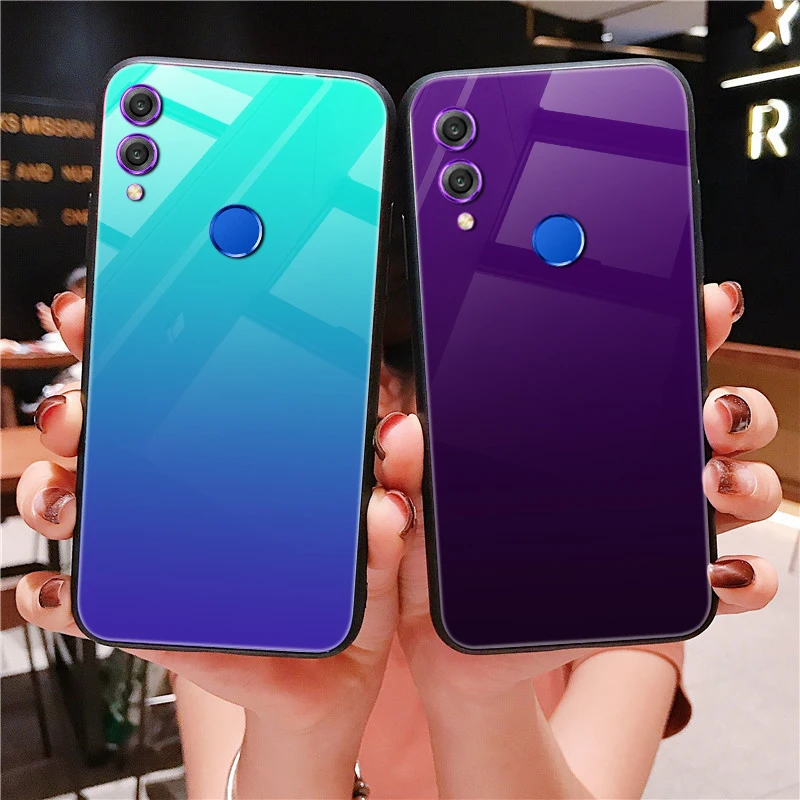 Gradient Glass Case For Huawei Honor 8X 9 Lite 10 Color Phone Case For Huawei P20 Lite P Smart Plus Nova 3i Luxury Cover Shell