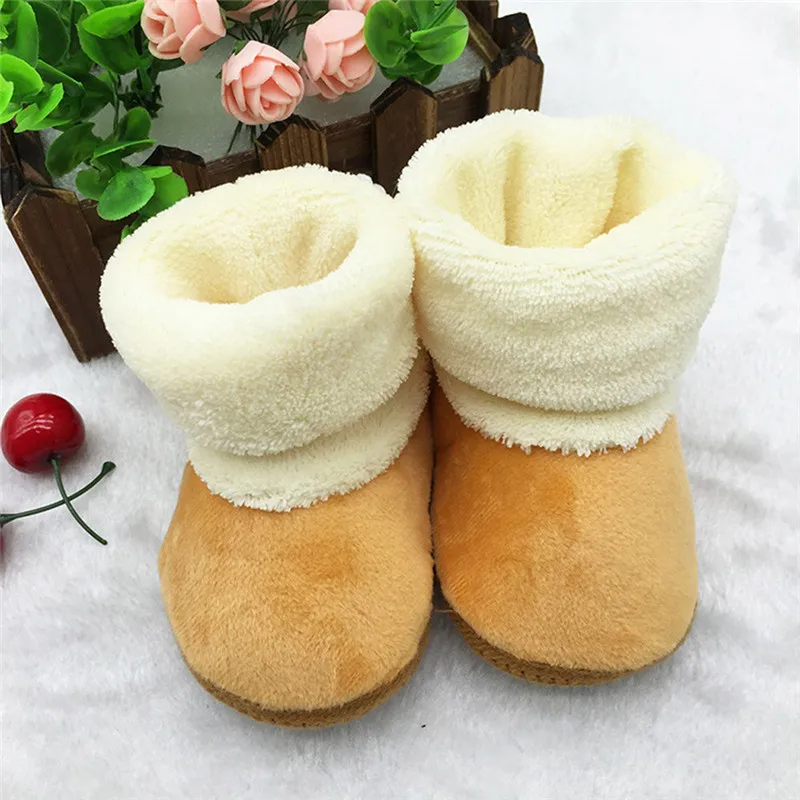 

Newborns Solid Boots Patchwork Baby Girls Boys Soft Sole Sonw Boots Prewalker Winter Warm Shoes Fashion Toddler Shoes 0-18M A20