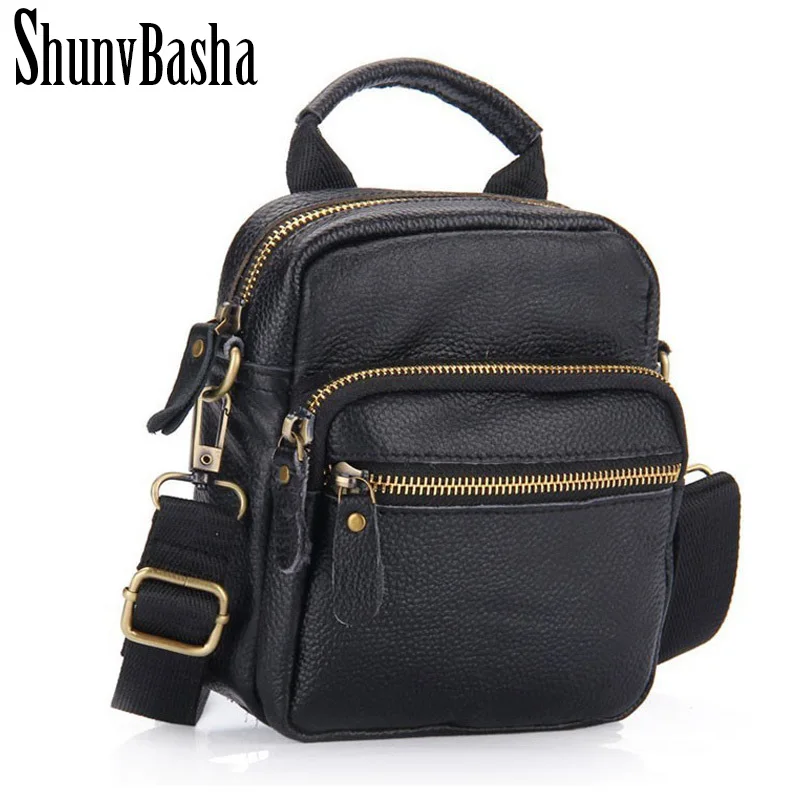 2017 Men Genuine Leather Messenger Bag Shoulder Handbags Vintage Men Cross bord Bags Genuine Leather Small