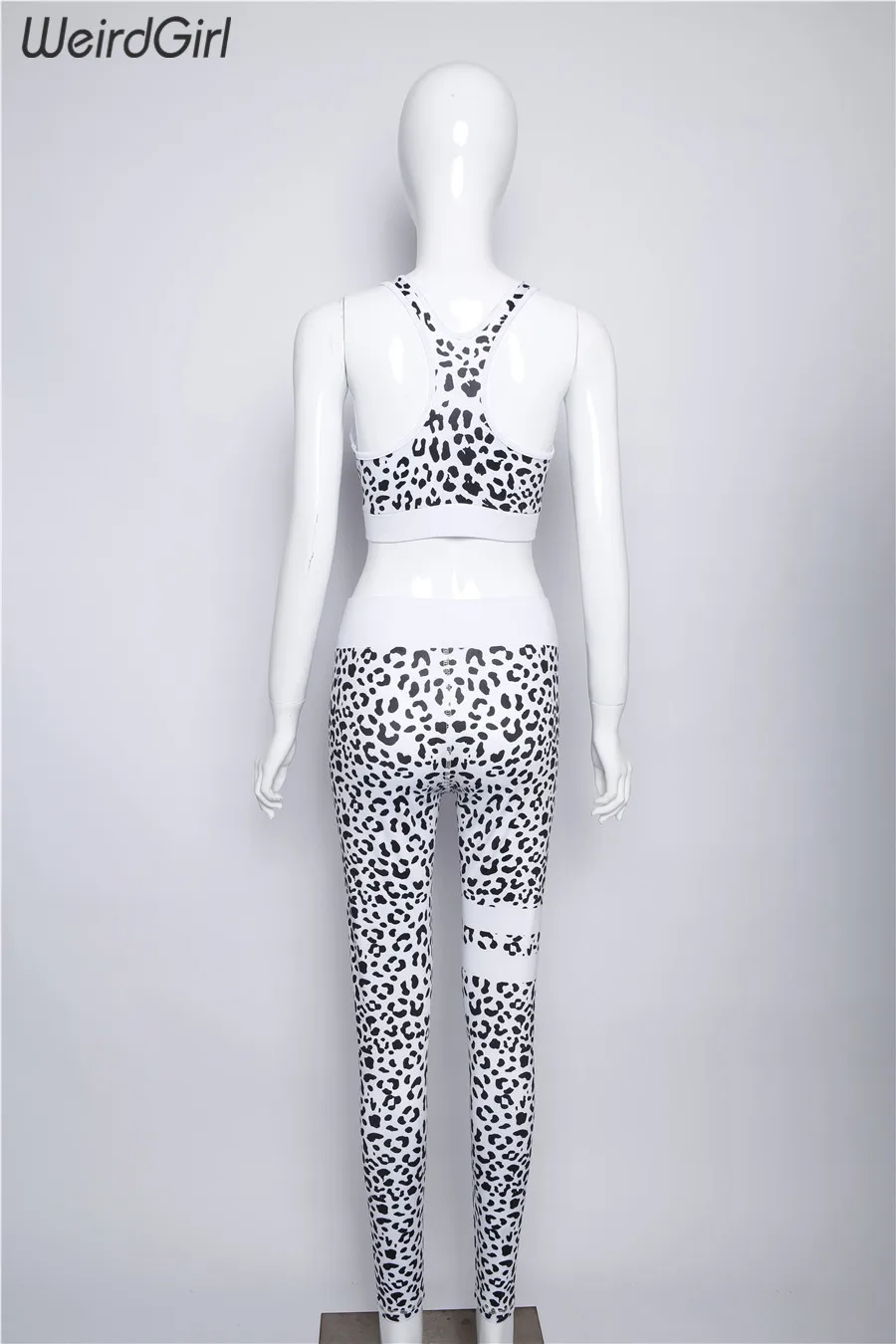 Weirdgirl/летние женские комплекты из 2 предметов с леопардовым принтом; Лидер продаж; спортивные костюмы; спортивная одежда; растягивающийся укороченный топ; леггинсы waitst