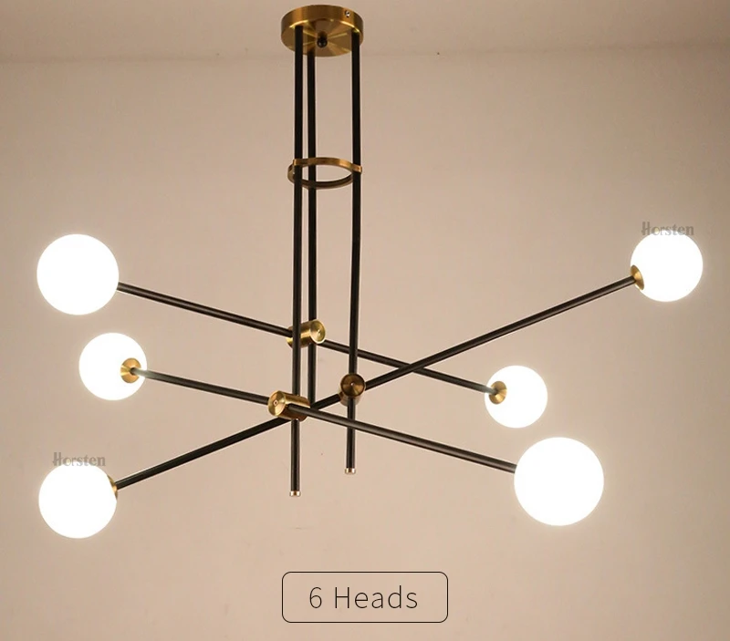 Creative Nordic Modern Art Pendant Lights Glass Ball Iron Hanging Pendant Lamps Bedroom Living Room Restaurant Pendant Lamp (15)