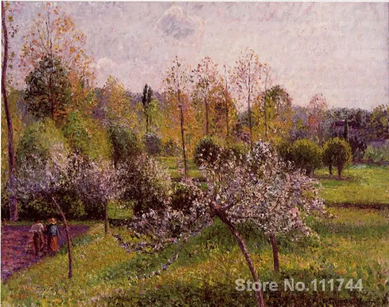 

famous Camille Pissarro paintings Flowering Apple Trees Eragny Canvas art reproduction High quality Hand painted