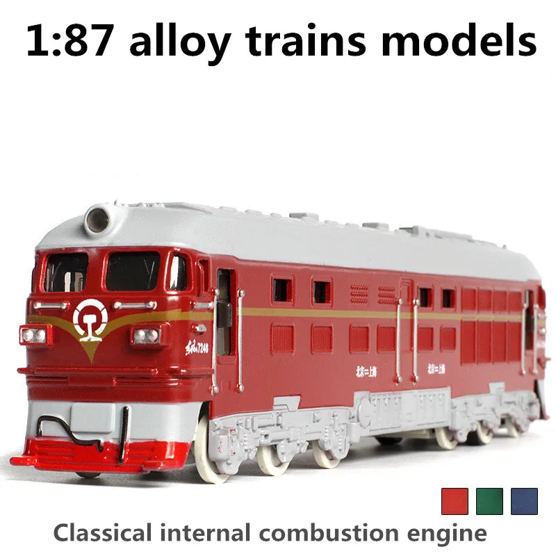 1: 87 пластиковые поезда модели, высокая моделирования двигателя внутреннего сгорания, игрушка, отступить и мигает и музыкальные, бесплатная