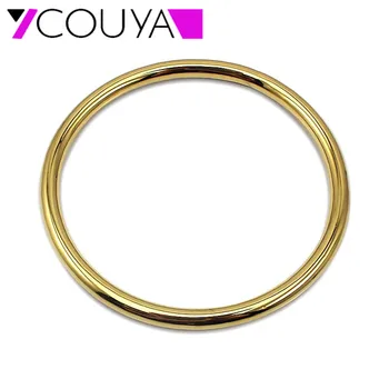 COUYA 2018 Gold Round Smooth Bangle Simple Design Classic Fashion Jewelry 2018 Elegant Women Bracelet Indian Free Shipping
