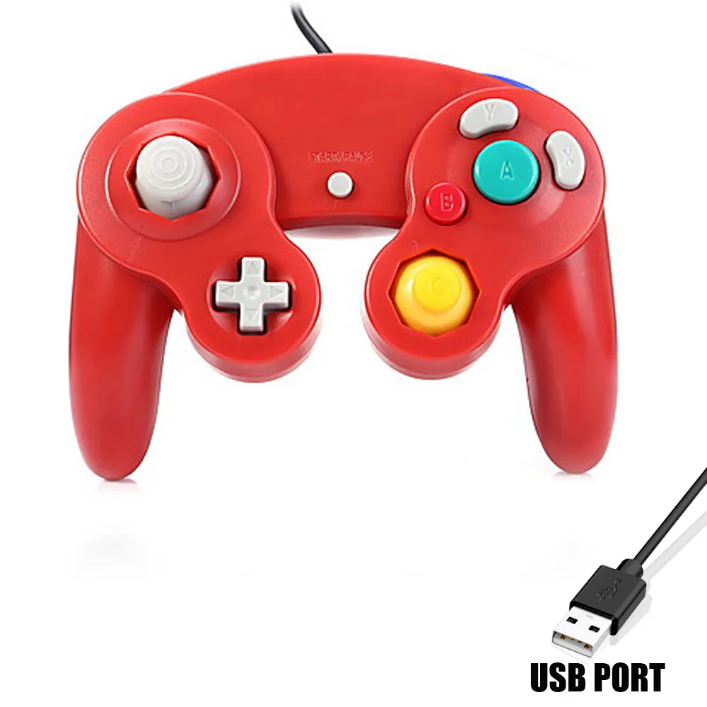 Игровая Ударная вибрация джойстика для Ninten GameCube контроллер для Pad два интерфейса многоцветный дополнительный геймпад для wii