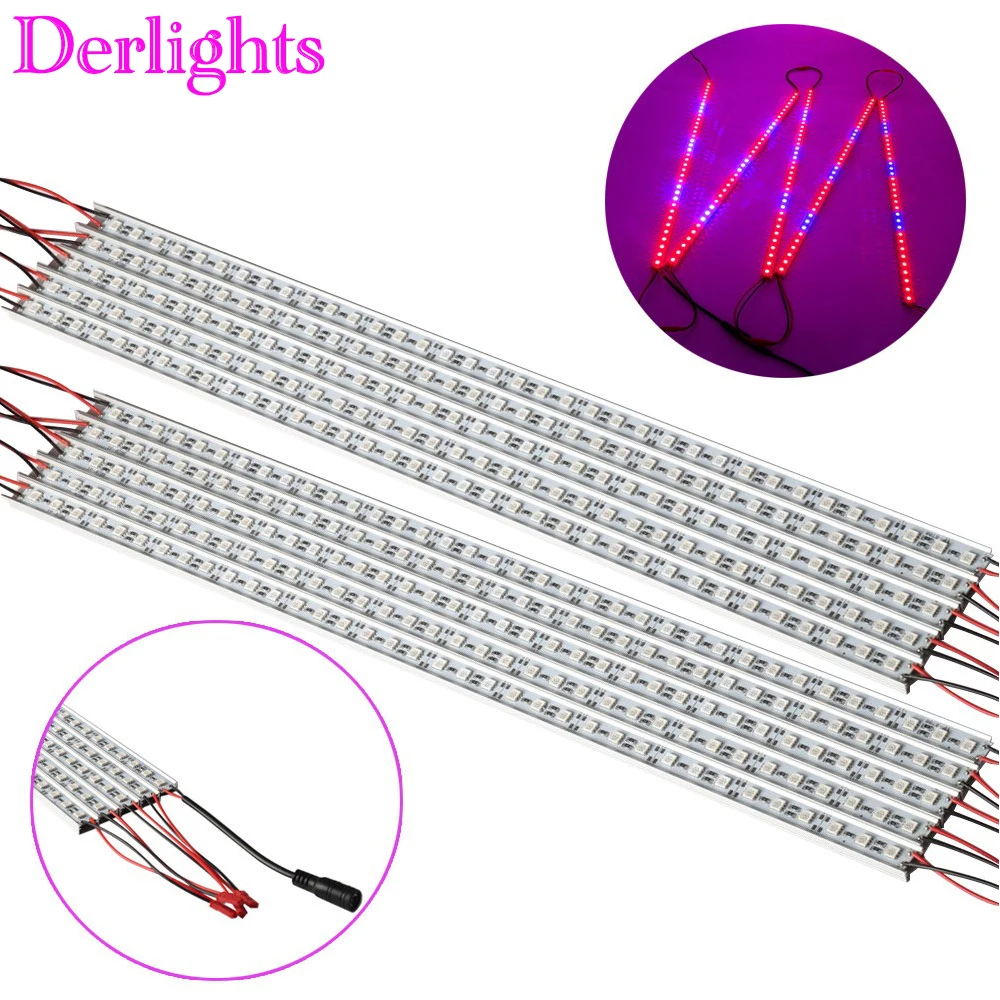 10 шт., 0,5 м, 27Red+ 9, синий, 10 Вт Светодиодный светильник для выращивания растений, светильник, полоски для гидропонных растений, цветов, овощей, зелени, светодиодный светильник для выращивания растений