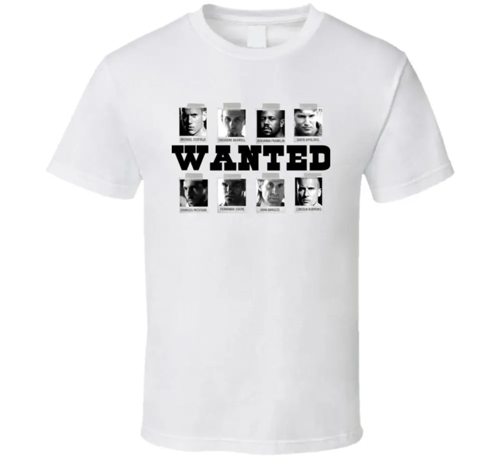 

Prison Break Wanted Tv T Shirt Summer Short Sleeve T-Shirts Tops S~3Xl Big Size Cotton Tees Free Shipping 2017 Fashion
