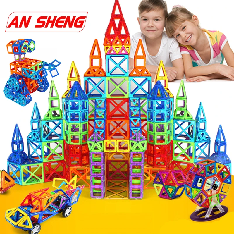 

78-400pcs Blocks Magnetic Designer Construction Set Model & Building Toy Plastic Magnetic Blocks Educational Toys For Kids Gift
