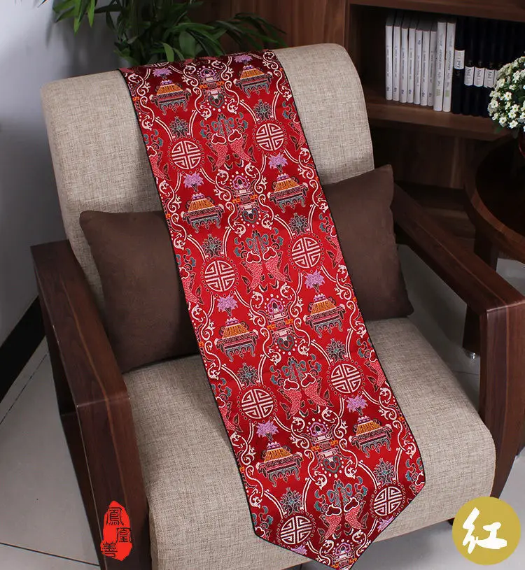wholesale Noble Classic CHINESE Handmade SILK TABLE RUNNER REDin Table