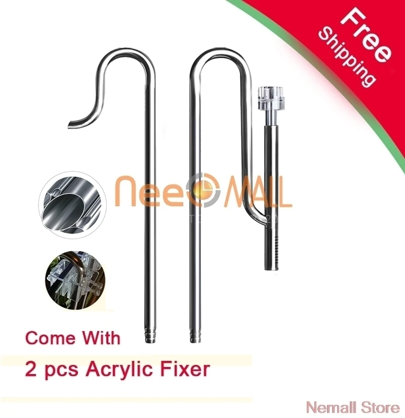 

Aquario Fish Plant Tank Stainless Steel Inflow Outflow Lily Pipe Skimmer Filters Arcrylic Fixer Landscape Aquarium ADA Style