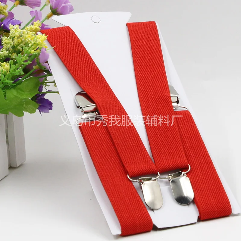 Adjustable Child Clip on Pants Braces Elastic Kid Toddler Belts 4 Clips