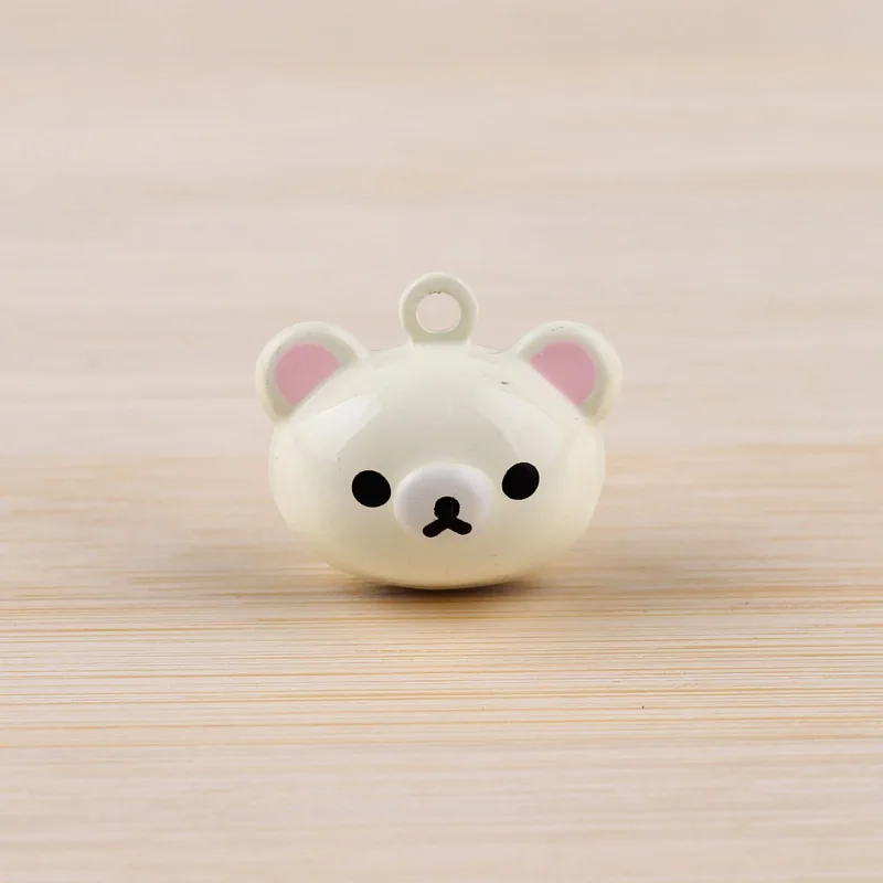 6cps Cartoon Cute Little Bear Animal Pet Jingle Bell Pendant Key Diy Crafts Handmade Accessories
