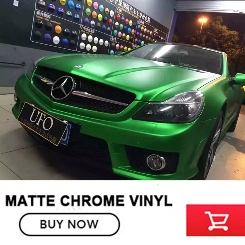 

OPLARE Green Wrap Matte chrome Green Vinyl Car Wrap Green Matte chrome Wrap Air Bubble Free For 5ft x 65ft/roll 5-7days Arrive