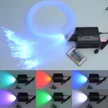RGB разноцветные СВЕТОДИОДНЫЕ пластиковые Оптоволоконный Звезда Потолок Комплект 150 шт. 0.75 мм 2 М + 16 Вт RGB оптические волокна Света Двигателя + 24key Пульт Дистанционного Управления