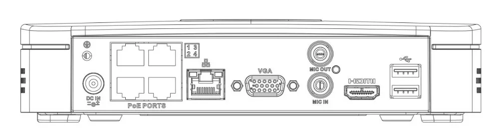 Dahua POE NVR NVR4104-P-4KS2 NVR4108-P-4KS2 4/8 Channel Smart 1U 4PoE 4K&H.265 Lite Network Video Recorder