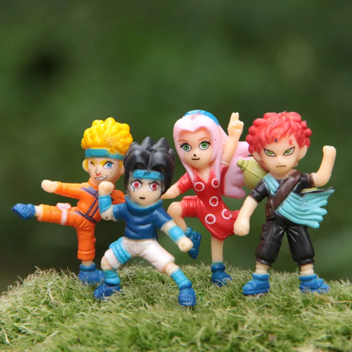 

3cm 4pcs/lot Gaara Uchiha Sasuke Uzumaki Naruto landscape doll ornaments model Action Figure Model Toy collection decoration
