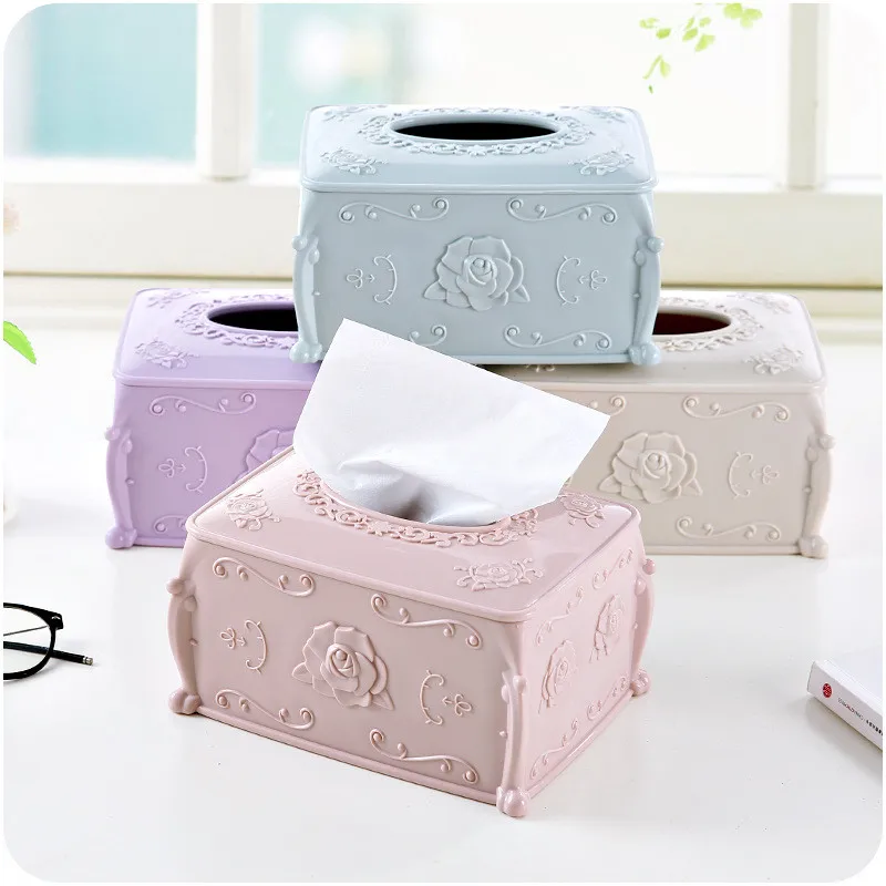 

Paper Rack Elegant High Quality Round Waterproof Home Rectangle Shaped Tissue Box Container Towel Napkin Tissue Holder Box
