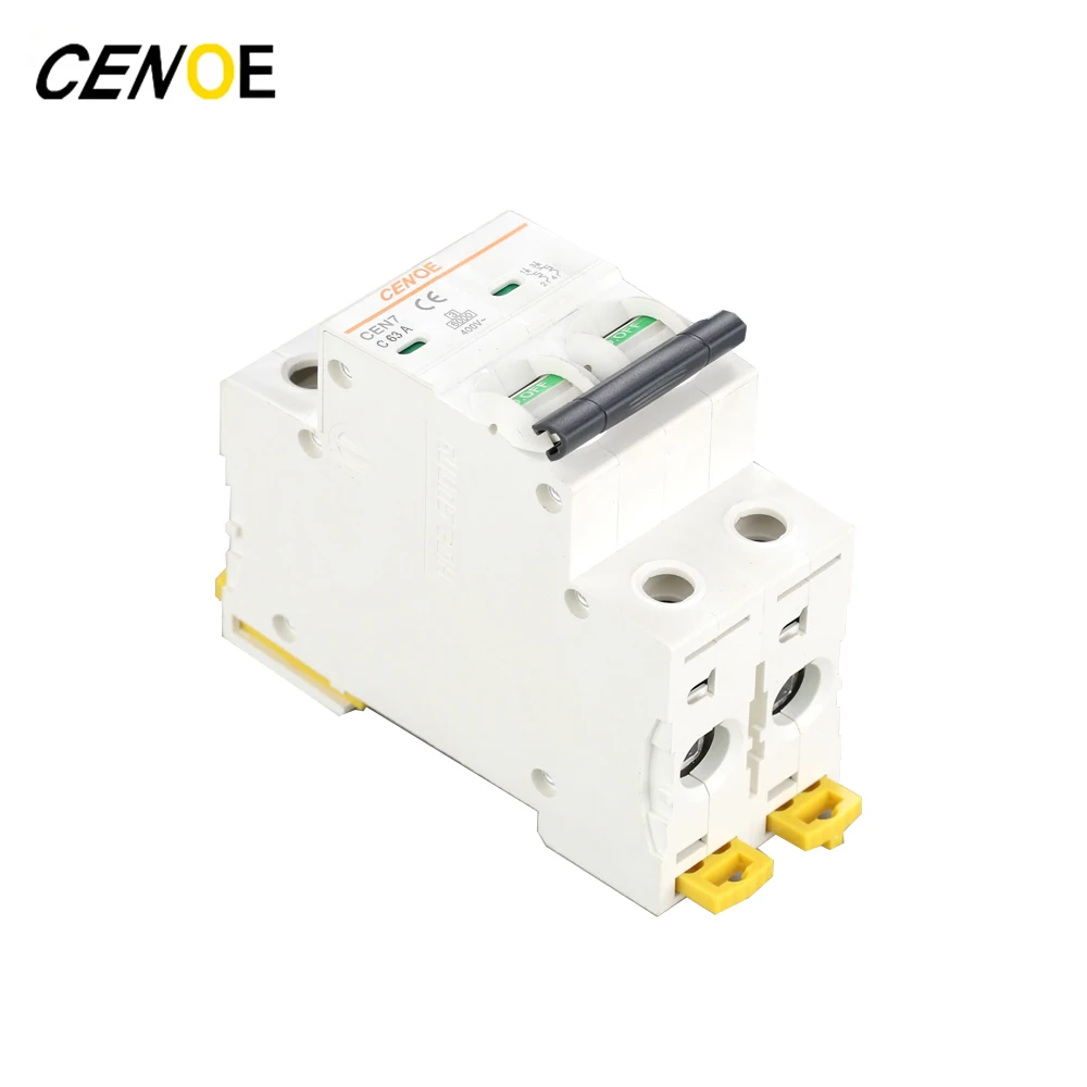 

household 2pcs 2p circuit breaker 63A breaker mcb with current overload short circuit protection head switch function 2018 newly