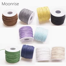 Cabo de cera de algodão encerado, corda para fazer jóias e cordas de cera de 1.5mm 15m/35m carretel de rolo de suprimentos macrame hk055