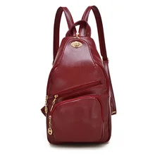 Alta Calidad Mujeres Del Cuero Genuino Mochila multifunción Paquete de Pecho para Damas Niñas Adolescente mochilas pequeña Mochila Feminina