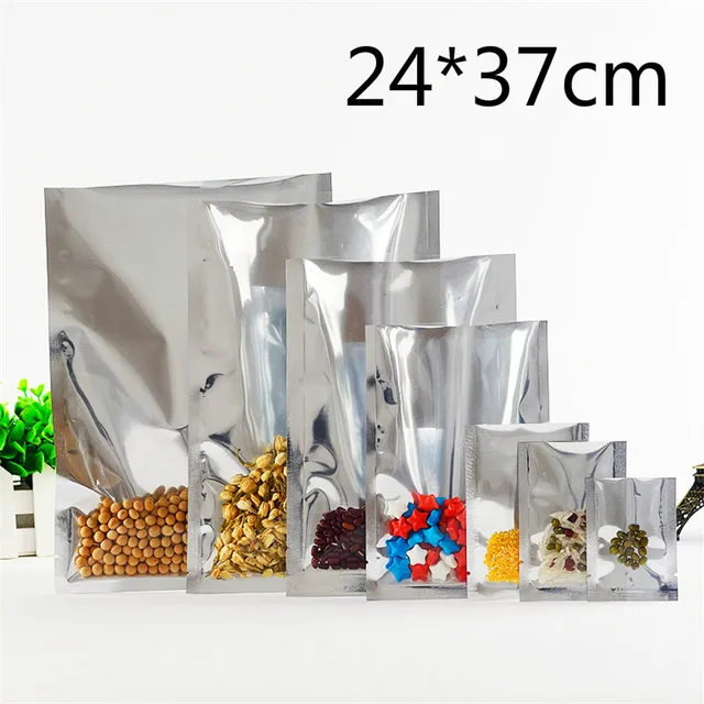 24 37cm Silver Mylar Ping Pocket Heat Seal Front Clear Aluminum Foil 24 37cm Silver Mylar Ping Pocket Heat Seal Front Clear Aluminum Foil Bag Food Tea