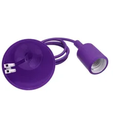Purple Silicone E27 Socket Lamp Holder Pendant Lighting DIY(Purple)