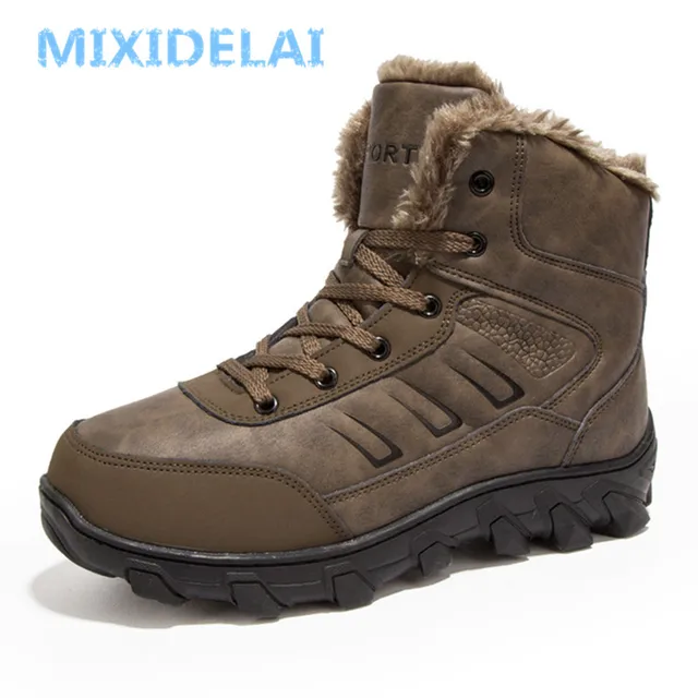 US $24.44 MIXIDELAI 2019 New Men Boots Winter Outdoor Sneakers Mens Snow Boots keep Warm Plush Boots Plush An