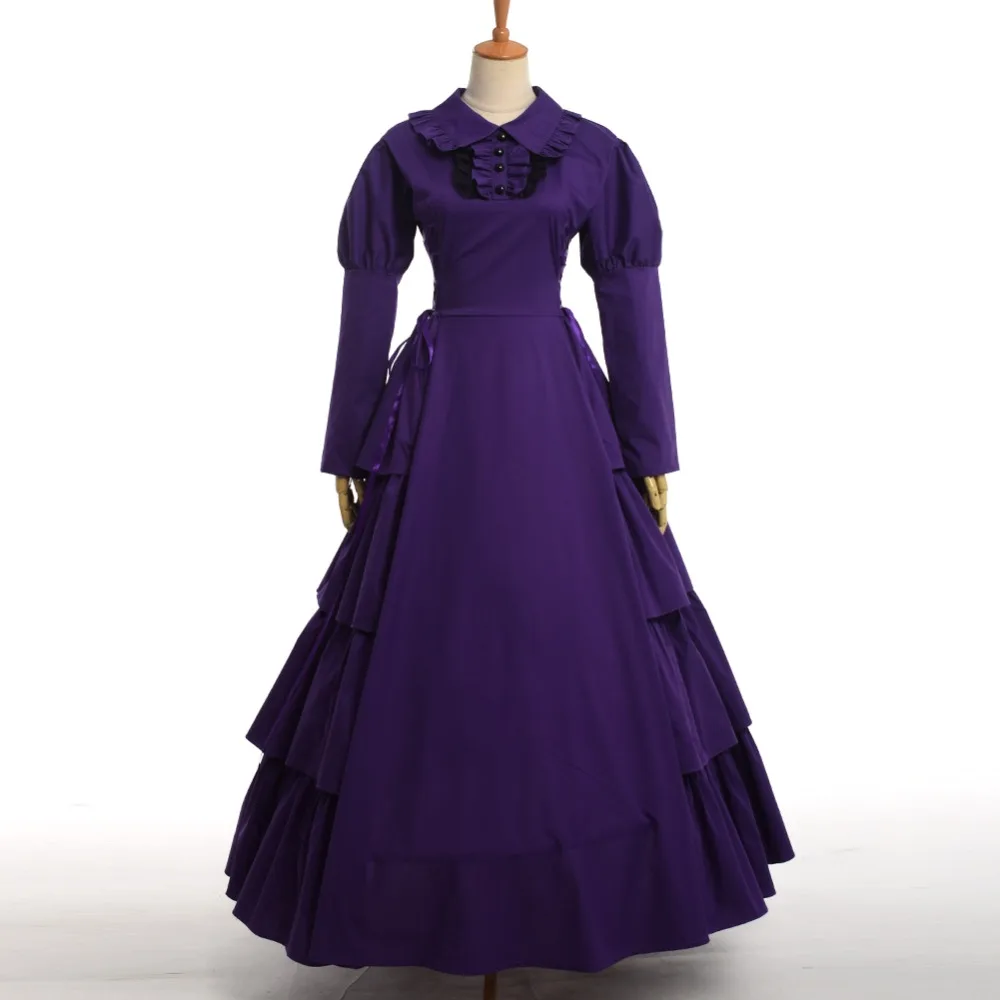 

Ladies Gothic Lolita Victorian Dress Female Women Purple Princess Cosplay