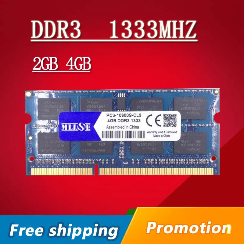 Память MLLSE ddr3 4 Гб 2 ГБ 8 1333 дюйма стандартный ноутбук pc3 10600 sdram ОЗУ МГц|memoria ram 4gb|ram 4gb